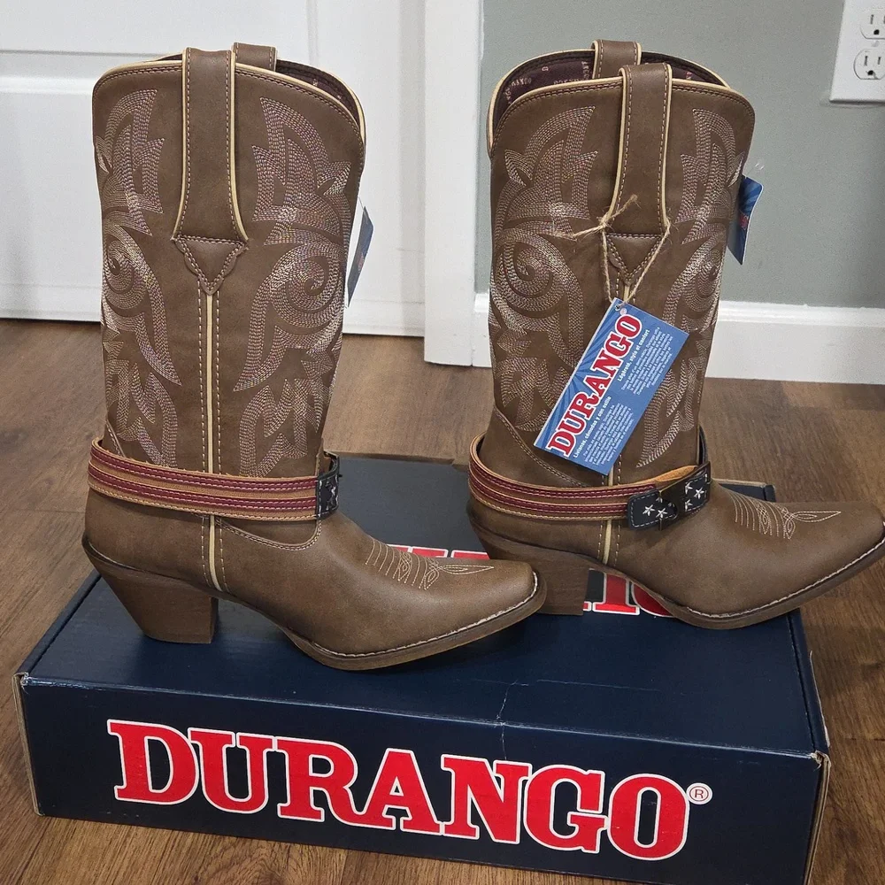 Durango Women's Tan Western Heeled Boots - Picture 5 of 12